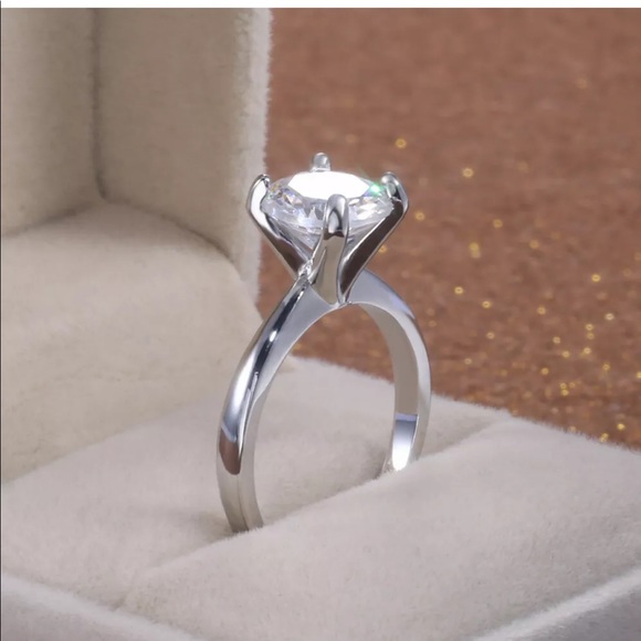 NEW 2PC 925  bridal ring set and band